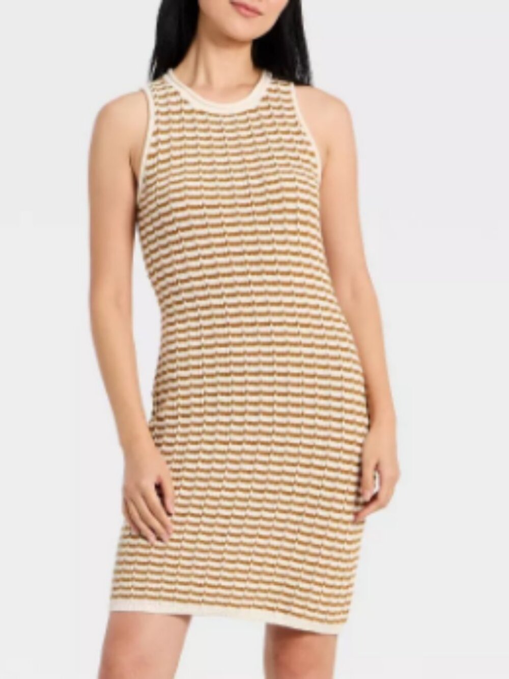 a new day Crochet Mini Sweater Dress